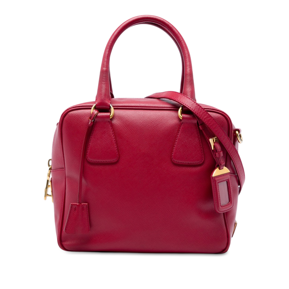 Pre-Loved Prada Small Saffiano Square Bauletto Satchel